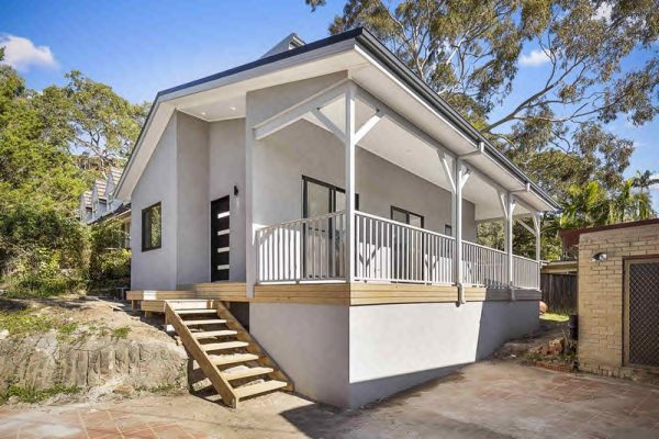 Granny-flat-sydney-street-view-design-covered-balcony-matching-handrails-60sqm-award-winning