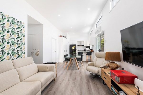 granny-flat-sydney-bluegum-design-skylights-raked-ceilings-kitchen-2bedroom-LVT-Hybrid-flooring